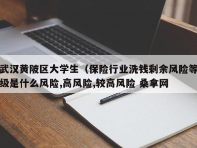 义乌武汉黄陂区大学生（保险行业洗钱剩余风险等级是什么风险,高风险,较高风险 桑拿网